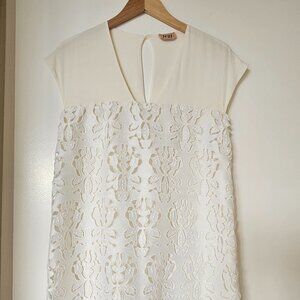 No21 White Lace Pattern Mini Dress Size 42 Italian (Size M)